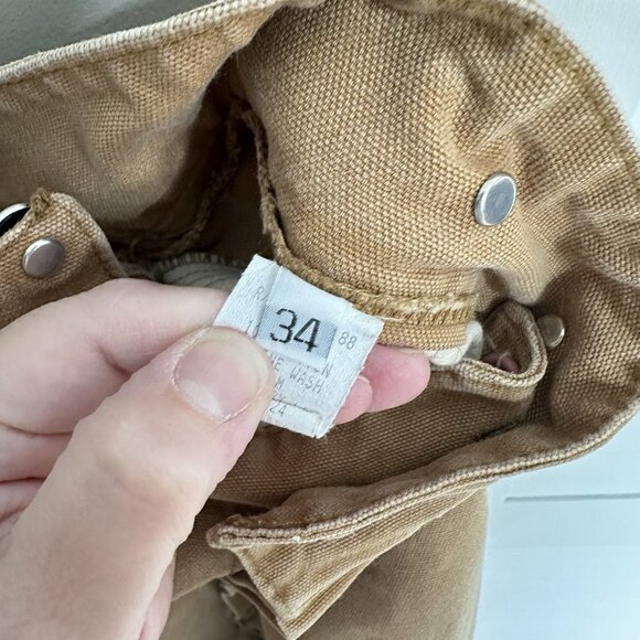 vintage WAH MAKER frontier pants trousers canvas western back buckle khaki 34 - Picture 9 of 10